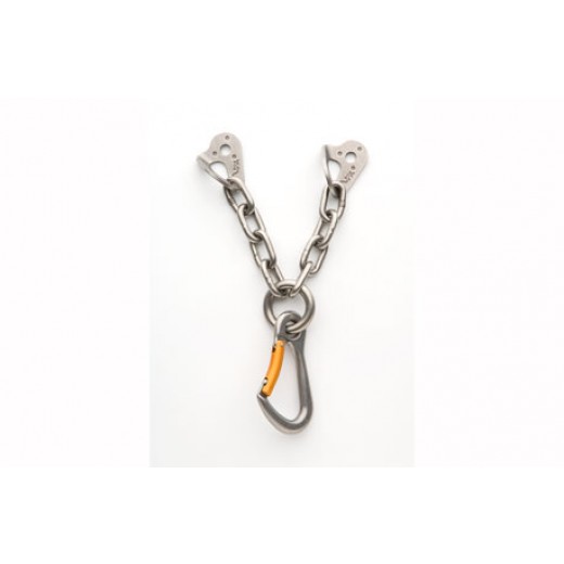 V-anchor with two a chain and Draco Carabiner in Stainless Steel